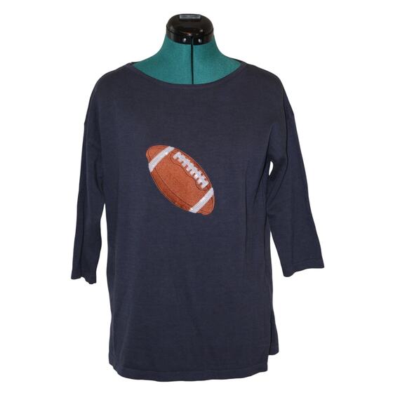 bua/bua Navy Blue Football Icon Sweater Women’s Small NWT - Picture 1 of 7